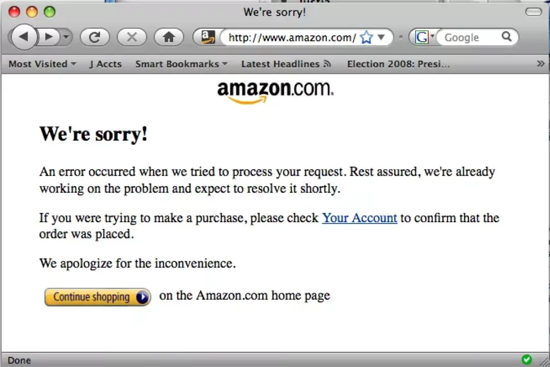 Amazon Still down, money down too