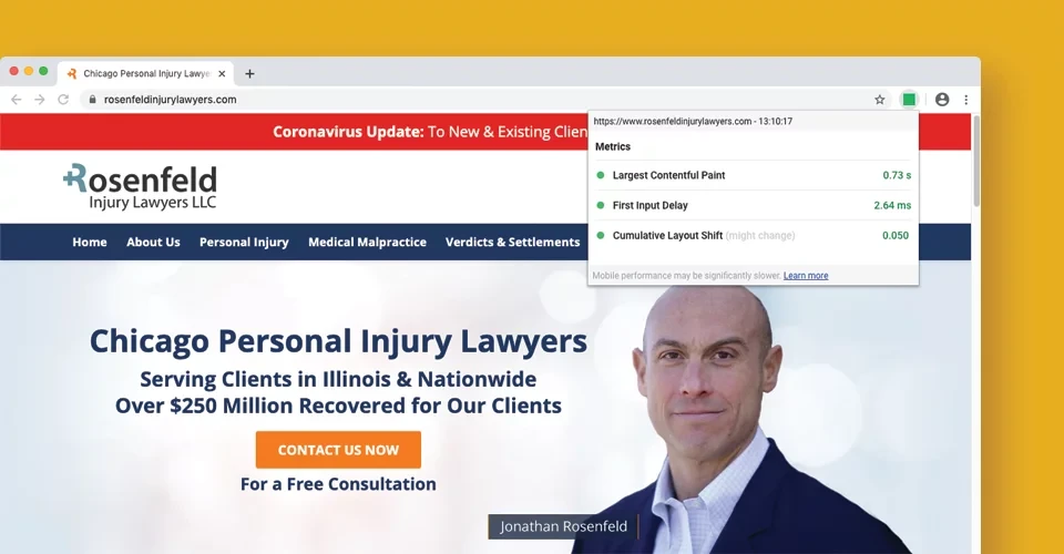 Chrome Web Vitals Test